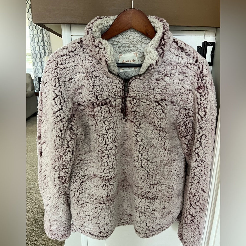 Alter’d State quarter zip Sherpa size small burgundy